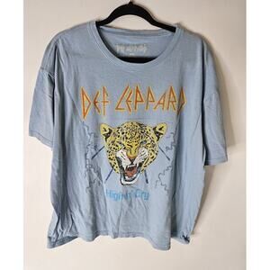 Graphic T-Shirt: Def Leppard Light Blue Size 2XL